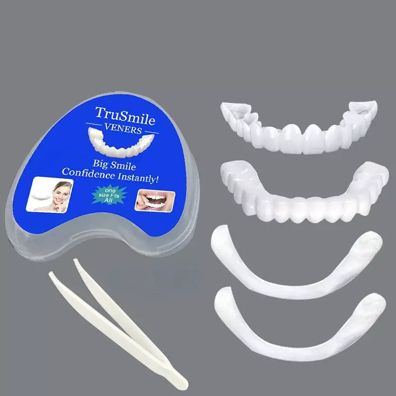 Kit Temporário de Branqueamento Dente para Homens e Mulheres, Snap-On Dentes Falsos, Substituição de Folheado, Frete Grátis