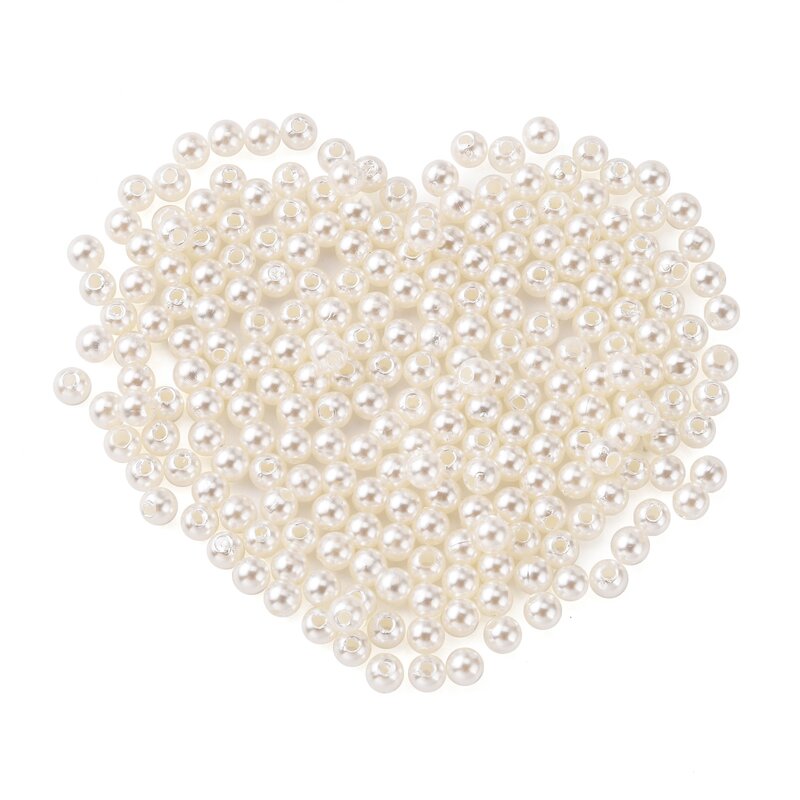 1 Pfund cremeweiße Imitation Perle Acryl Perlen lose Spacer Perlen für Ohrringe Armband Halskette Schmuck machen Ergebnisse