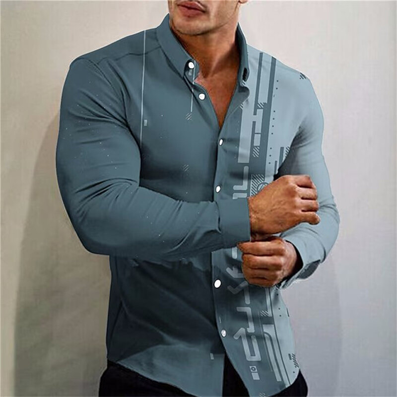 2023 moda luksusowe męskie koszule z kołnierzem zapinanym na guziki koszula Casual kwiatowy nadruk z długim rękawem męskie sweter na studniówkę