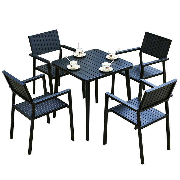 ชุดโต๊ะข้างสำหรับรับประทานอาหารกลางแจ้งเก้าอี้4ตัวเฟอร์นิเจอร์ในสวนบิสโทรโต๊ะกาแฟขนาดเล็กและเก้าอี้