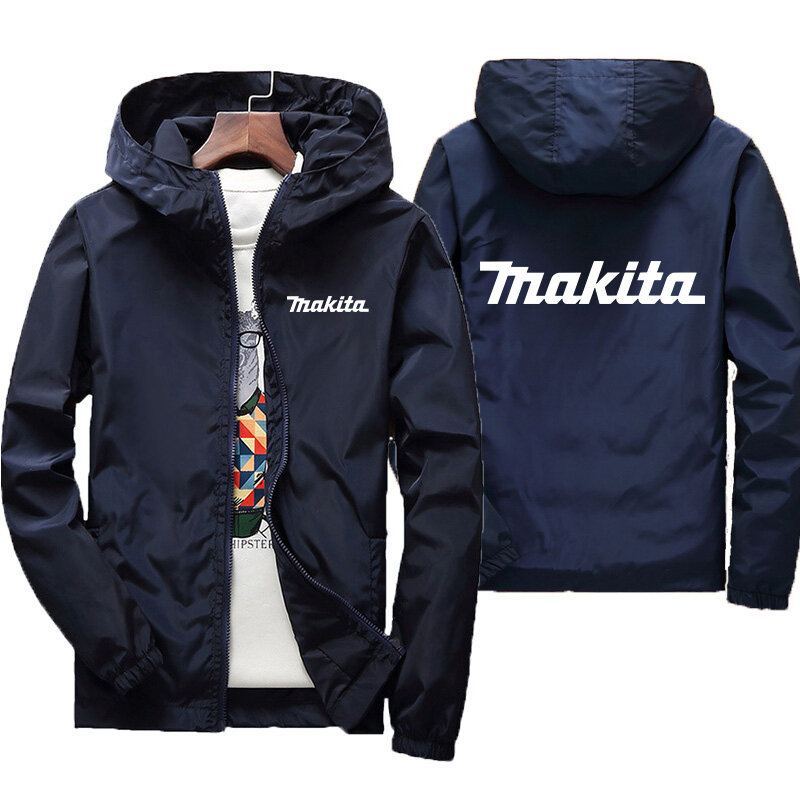 Jaqueta fina com logotipo Makita masculina, corta-vento, jaqueta hip-hop, moda esportiva, rua, novo, 2024