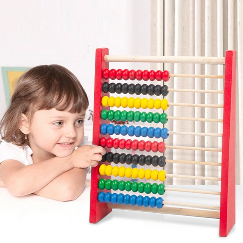 知能開発木製そろばん子供用数学3-6歳用木製子供知育玩具
