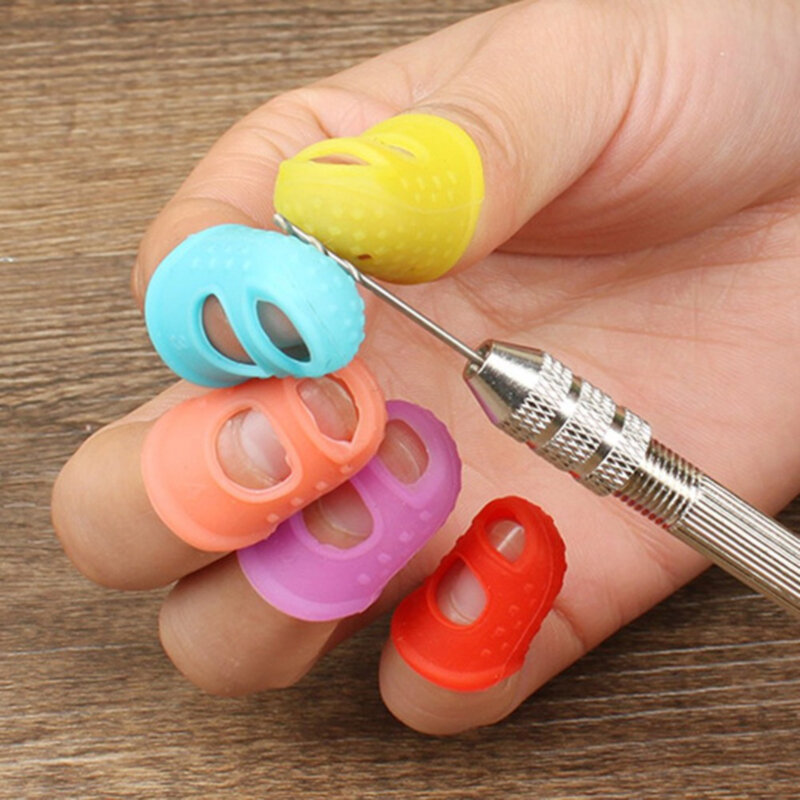 Costura dedal respirável protetor silicone dedo dedal capa de dedo tampões estofando costura needlework artesanato