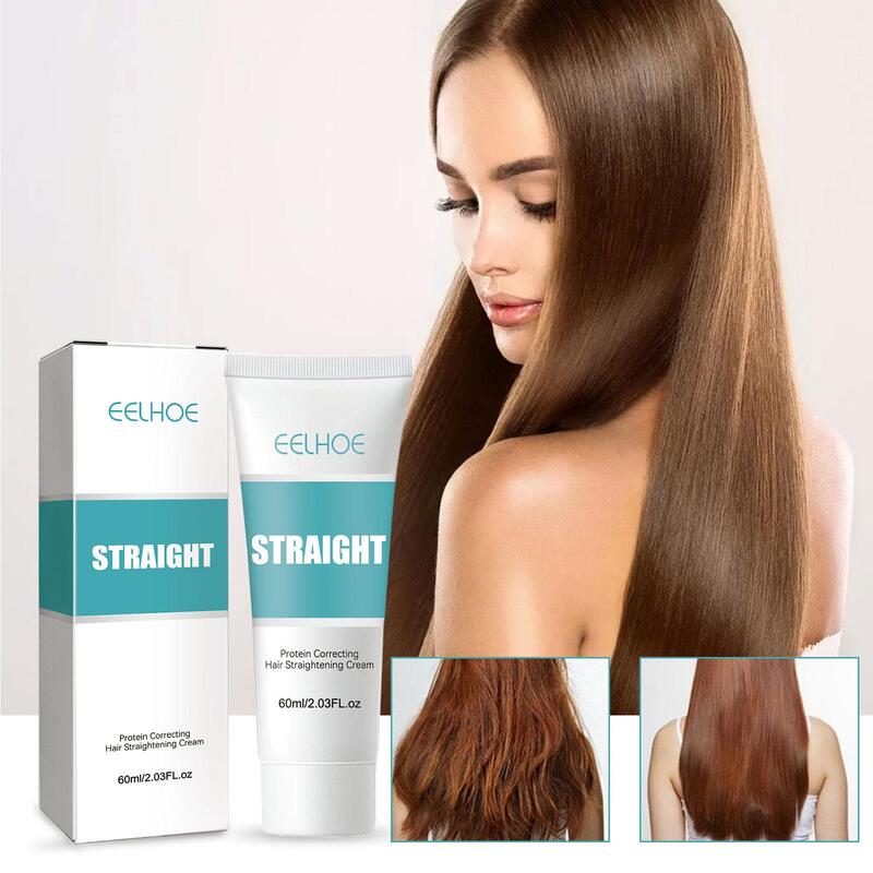 Crema lisciante per capelli alla cheratina da 60ml trattamento professionale danneggiato crema per la correzione delle proteine per la cura dei capelli ricci più levigante