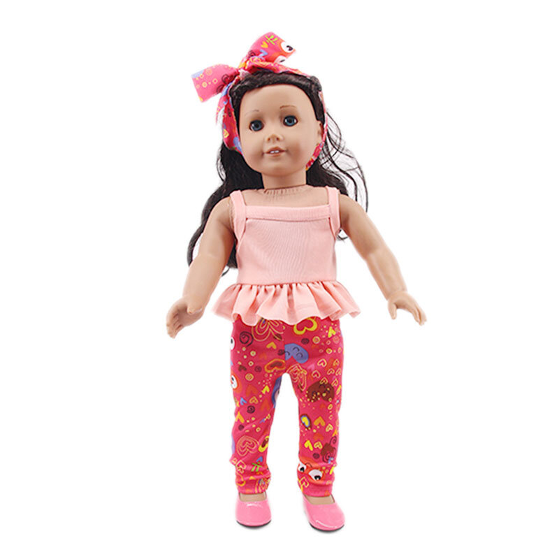 Cute Top + Shorts For 43 Cm Born Baby Reborn Doll Clothes Accessories 18 Inch American Doll Girls Toys Our Generation Nenuco