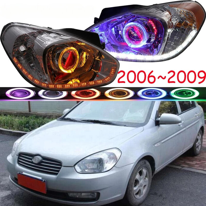 ไฟหน้ารถยนต์สำหรับไฟหน้าเน้นฮุนได Solaris 2006-2009ปี DRL Bi Xenon เลนส์ Solaris หลอดไฟหน้า38W