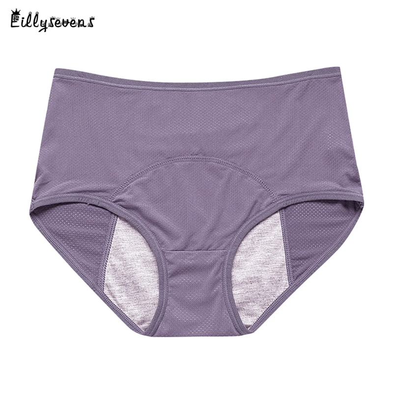 Women'S Menstrual Panties Mid-Waist Comfortable Postpartum Soft Panties Solid Color Fully Covered Breathable Panties Large Size