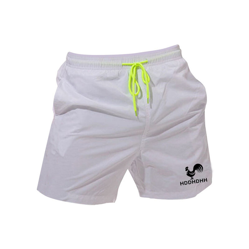 HDDHDHH-pantalones cortos informales con estampado de gallo para hombre, ropa holgada de playa que combina con todo, sección delgada, Verano
