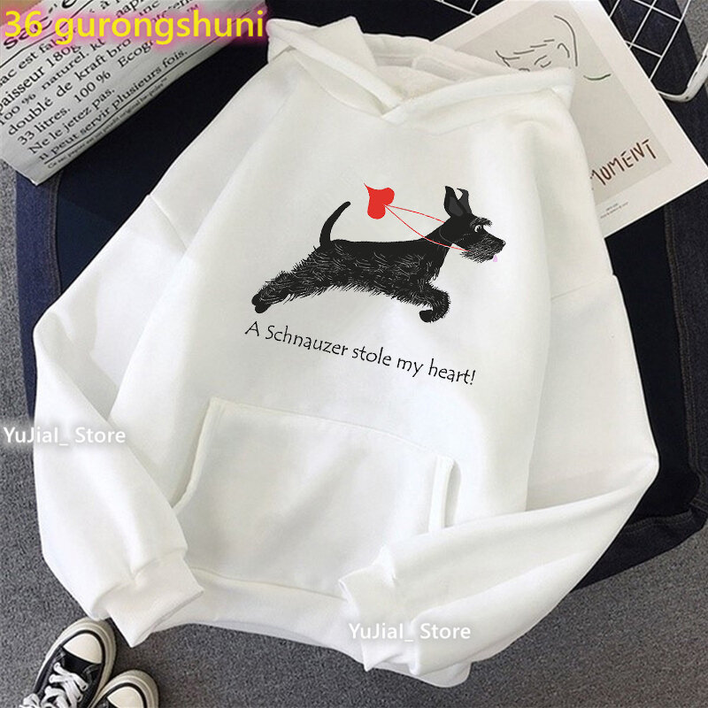 Sweat-shirt à capuche imprimé Schnauzer/Seymour/Yorkshire Terrier/Chihuahua pour femmes, survêtement Harajuku Kawaii, amoureux des chiens, 2022