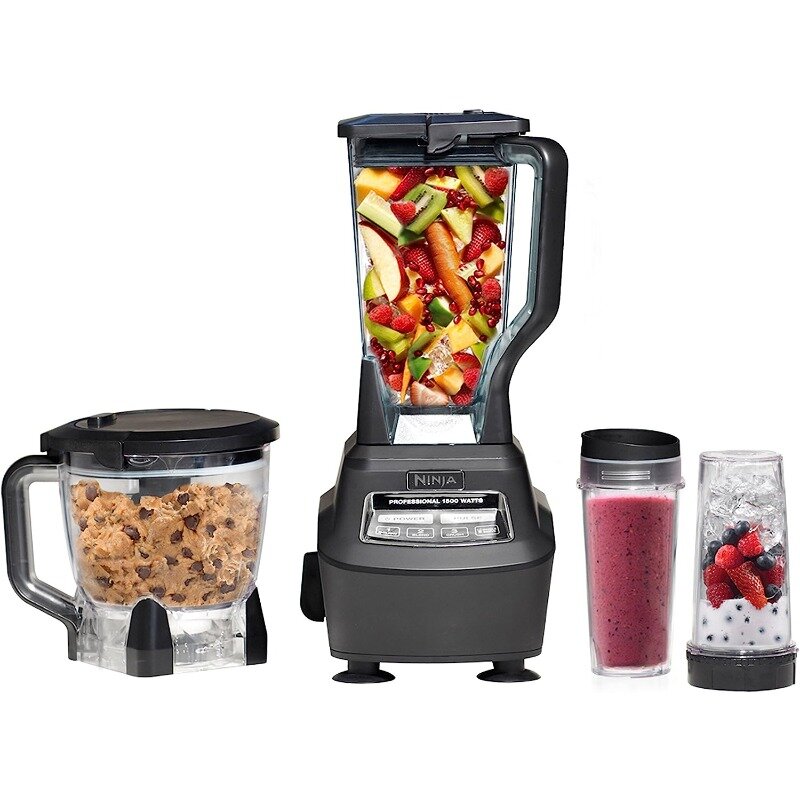 Ninja BL770 Mega Kitchen System, 1500W, 4 Functions for Smoothies, Processing,Dough,Drinks & More, with 72-oz.* Blender Pitcher