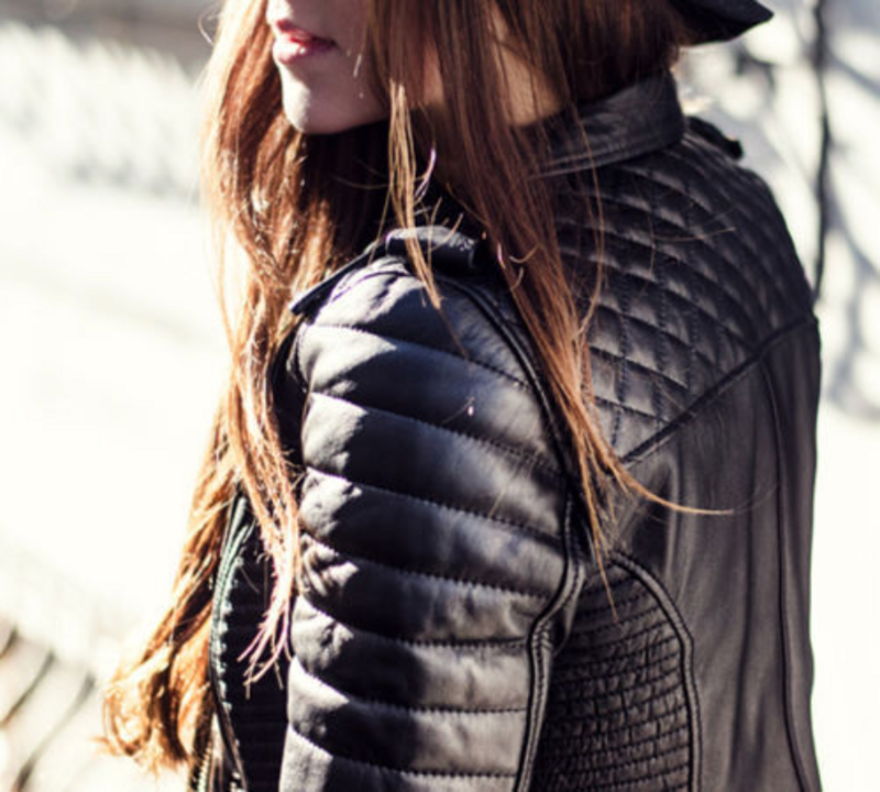 Женская Стеганая куртка из натуральной кожи