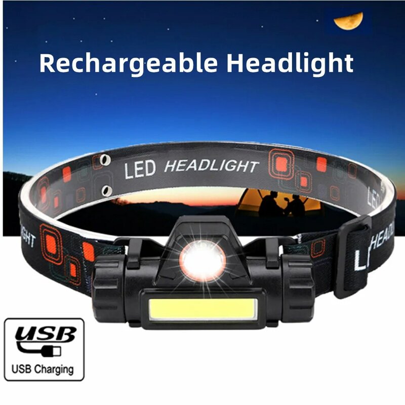 Rechargeable Headlight 50000LM T6 LED Headlamp Fishing Lamp Lightweight Head Torch Light Universal Miner Lamp