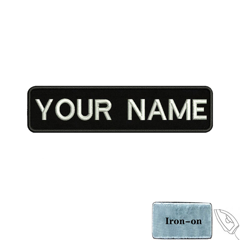 1PC 10cmX2.5cm Custom Personalized Name number Patch Stripes Badge tags chevrons Armband Iron On Or Hook Loop embroidered