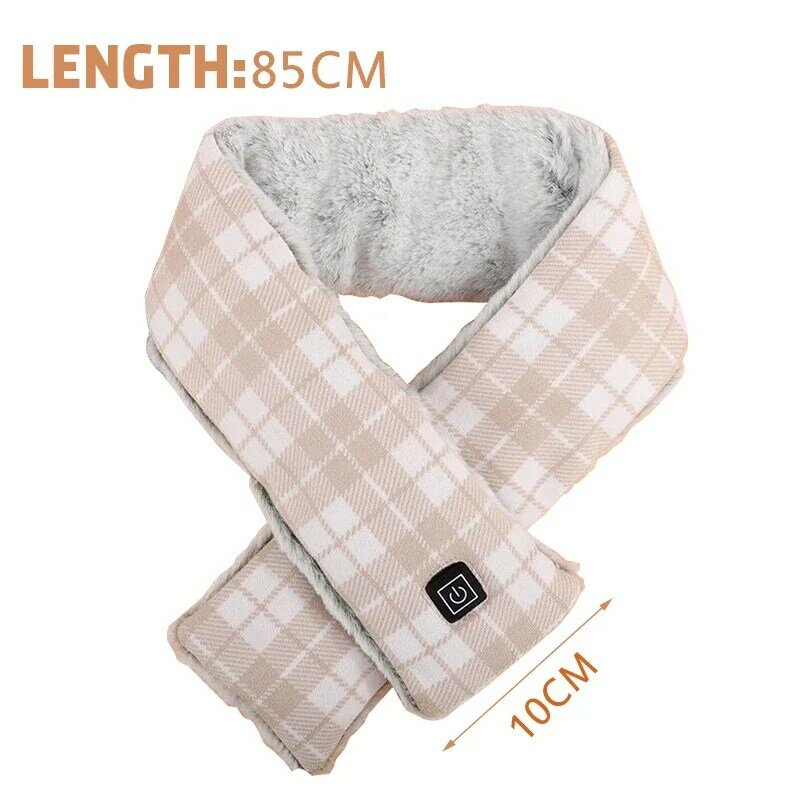 Lenço elétrico USB aquecido com almofada de aquecimento do pescoço, temperatura ajustável, lenço mais quente para mulheres homens e crianças, inverno