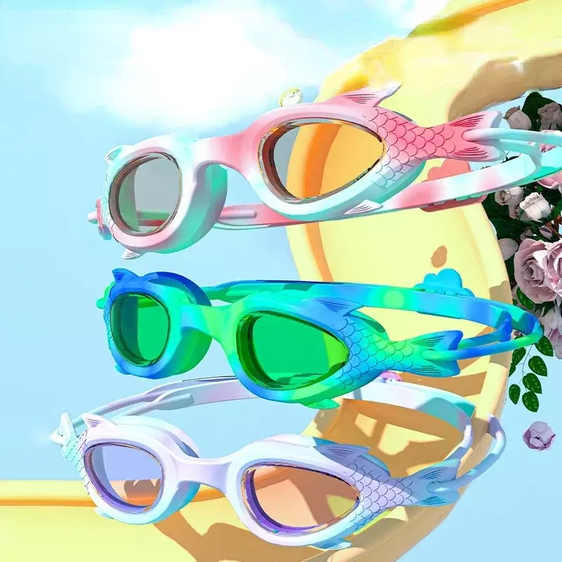 Óculos de natação impermeáveis para crianças, Anti Fog Goggles, Treinamento Profissional para Meninos e Meninas, Equipamento de Natação