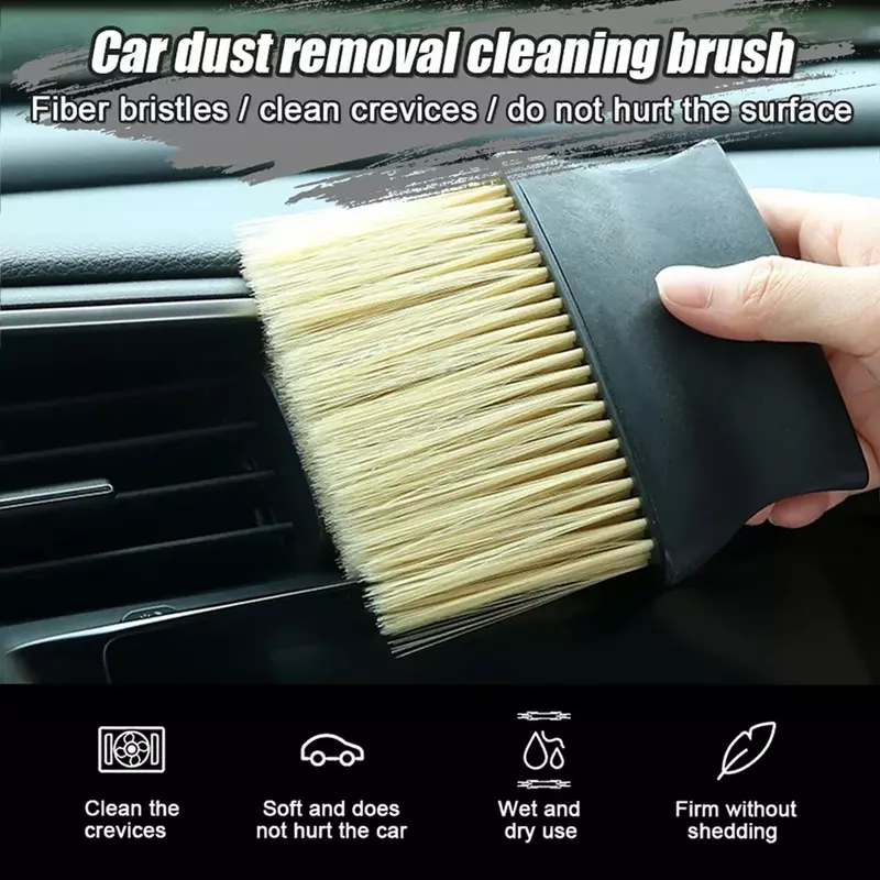 Herramienta de limpieza Interior de coche, cepillo de limpieza de salida de aire acondicionado, cepillo suave para hendiduras, eliminación de polvo, artefacto