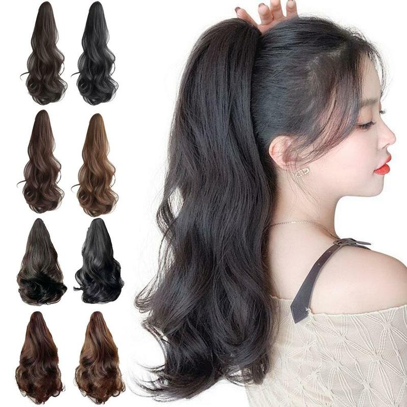 Wig Women's Curly Hair Ponytail Extension Curly Hair Natural Curly Hair Ponytail Grip Style Large Waves Realistic Medium Length