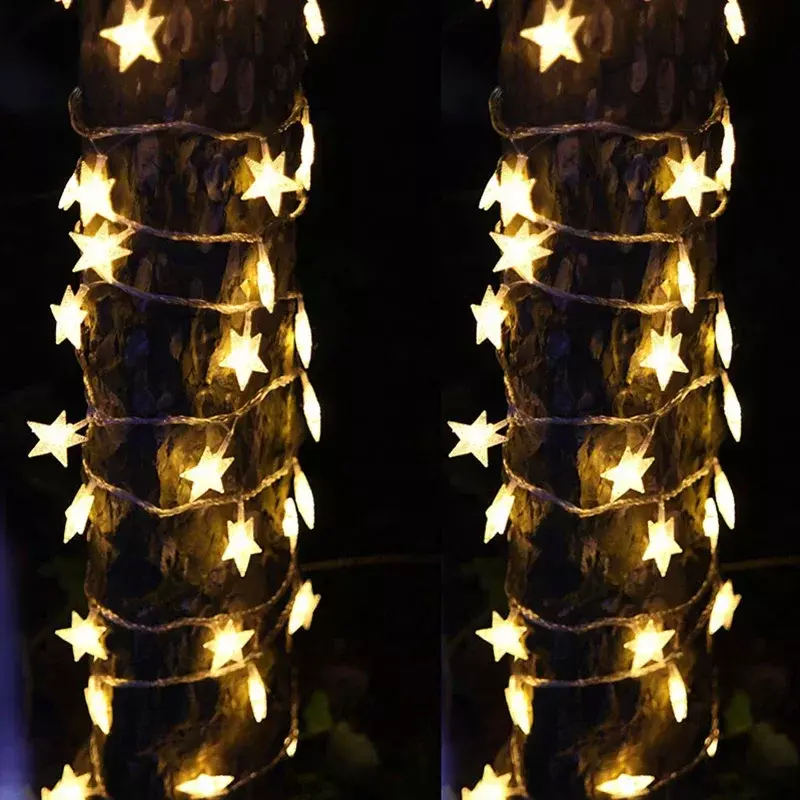 1.5M/3M/6M/10M Star String Luzes Luzes de fadas para Quarto String Bateria Adaptador Alimentado Luzes de Natal...