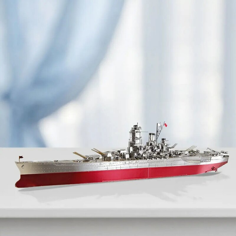 Piececool 3D Puzzle metalowe pancernik Yamato zestawy modeli DIY statek zabawki prezent dla nastolatków łamigłówka układanki