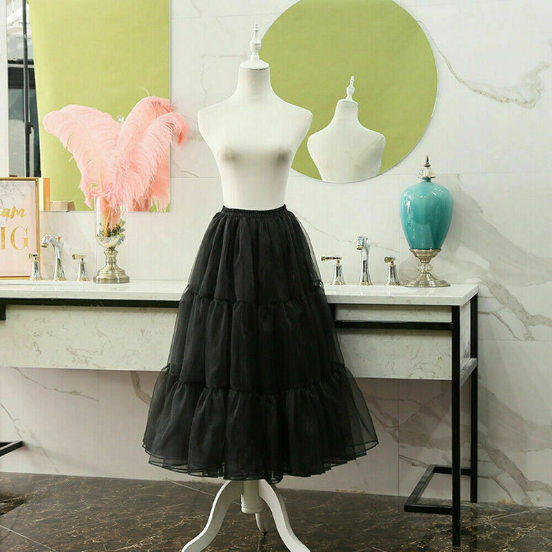 Lolita enagua de crinolina larga para niñas, ropa interior sin capucha, Cosplay, 80cm