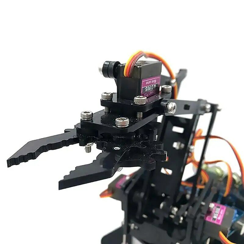 Lengan Robot Kit Robot cakar mudah untuk merakit lengan mainan Robot lengan Kit DIY pemrograman Robot untuk anak perempuan anak laki-laki di atas 8 tahun