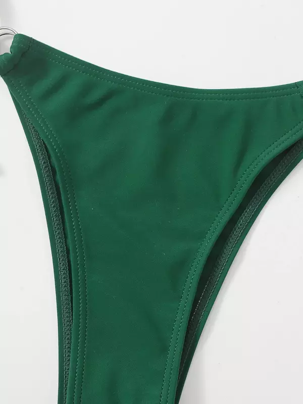 Microbikini Sexy para mujer, traje de baño entrecruzado, conjunto de Bikini con Tanga y cordón, ropa de playa, 2024