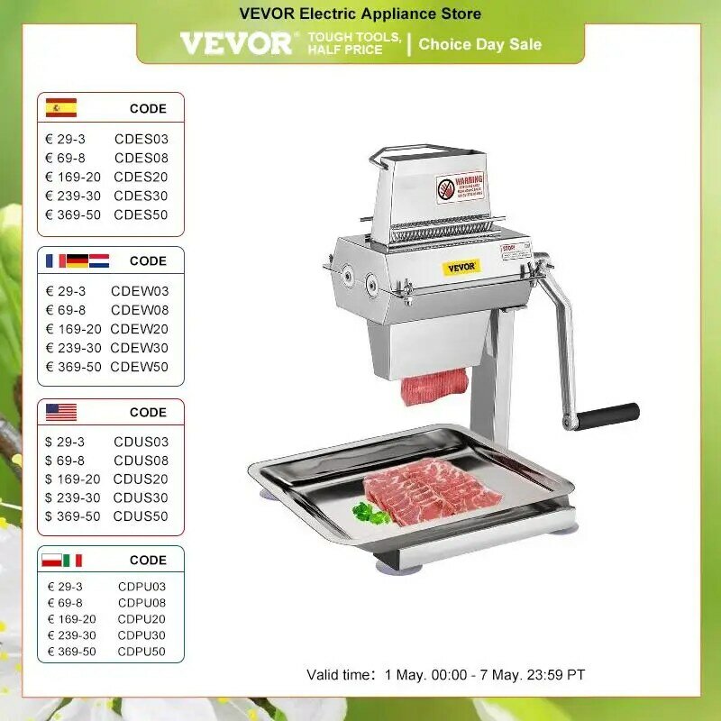 VEVOR Meat Tenderizer Machine 5Inch Cutting Width Stainless Steel Manual Steak Pork Chop Tender Meat Loose Needle Kitchen Gadget