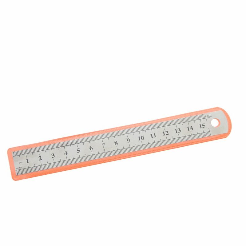 Herramienta de medición de suministros de escritura de papelería de doble cara de precisión escolar, regla recta, 15cm