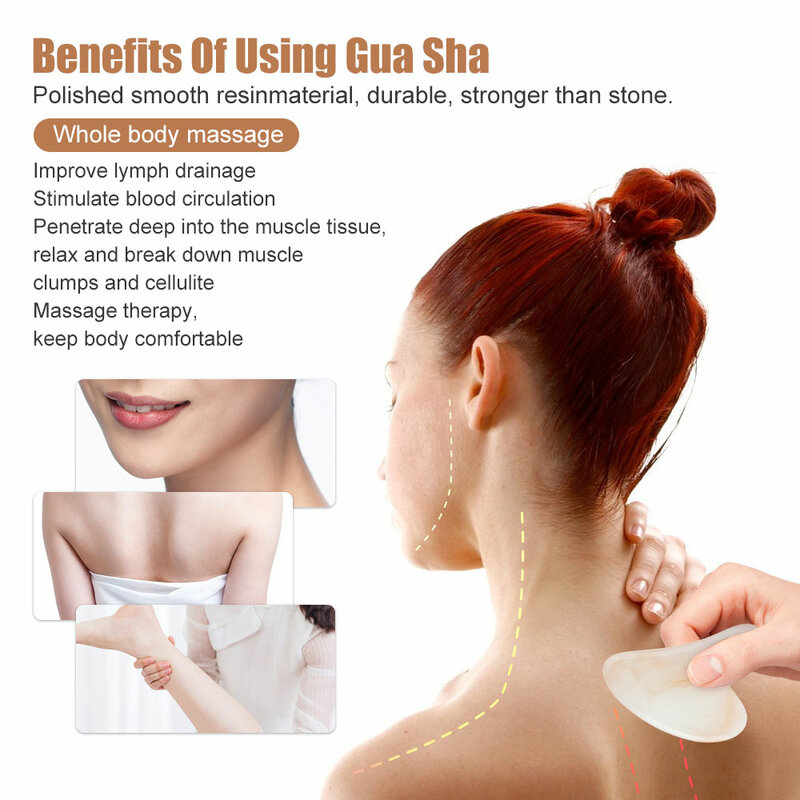 Guasha-Rodillo de raspado de resina, masajeador de acupuntura para SPA, belleza y salud