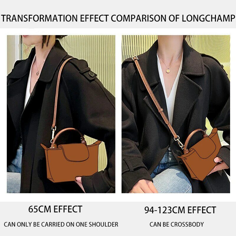 HAVREDELUXE correa de bolso para Longchamp Mini, accesorios de transformación de modificación de perforación gratuita, correa de hombro