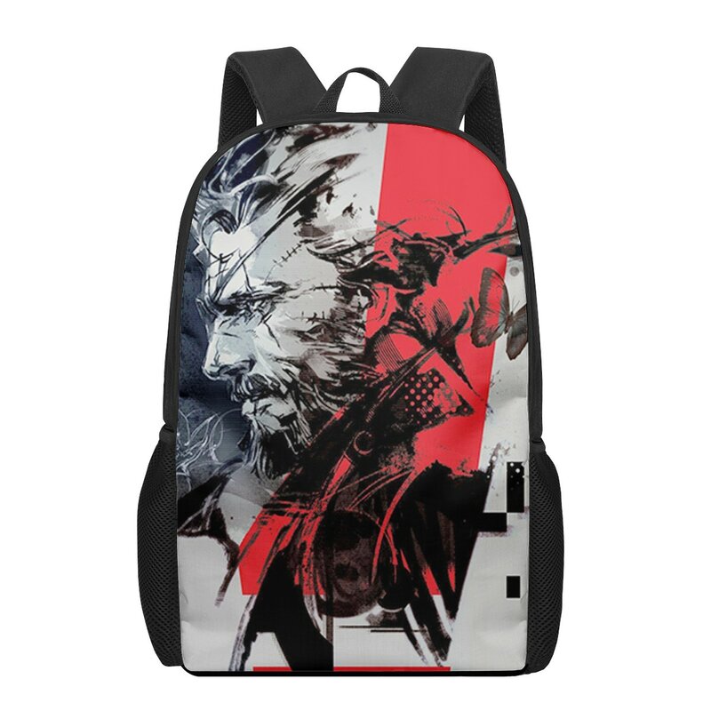 Metal Gear game 3D Pattern School Bag for Children Girls Boys Casual Book Bags Kids Backpack Boys Girls Schoolbags Bagpack