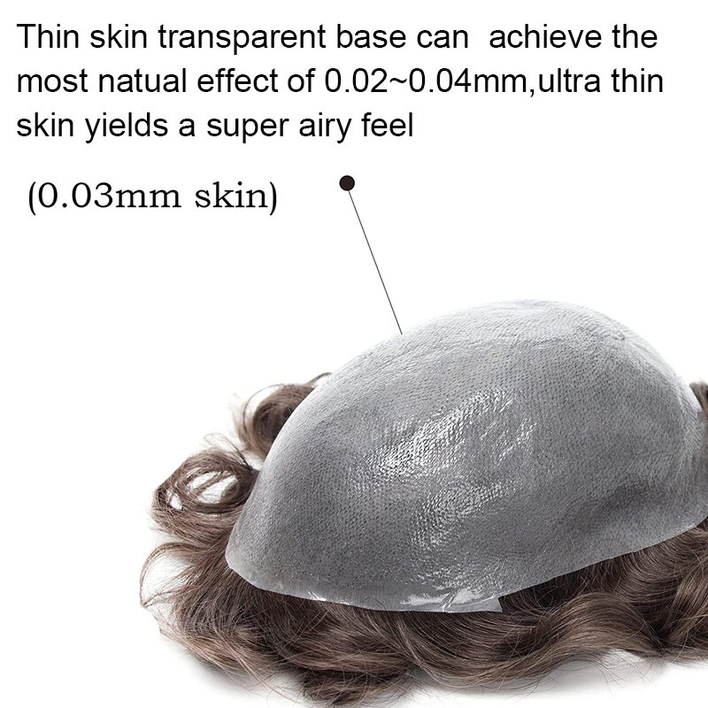 Парики Maxhair для мужчин, искусственная кожа, 100% Реми, замена человеческих волос