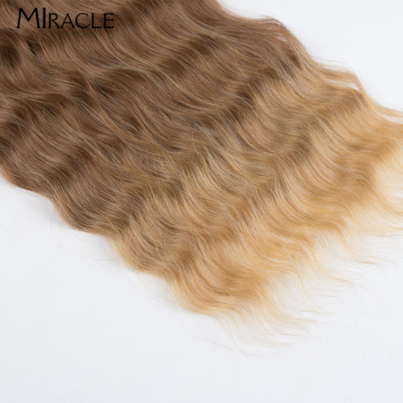 MIRACLE-extensiones de cabello Artificial para Cosplay, mechones de pelo largo sintético ondulado de 20 pulgadas, 6 piezas