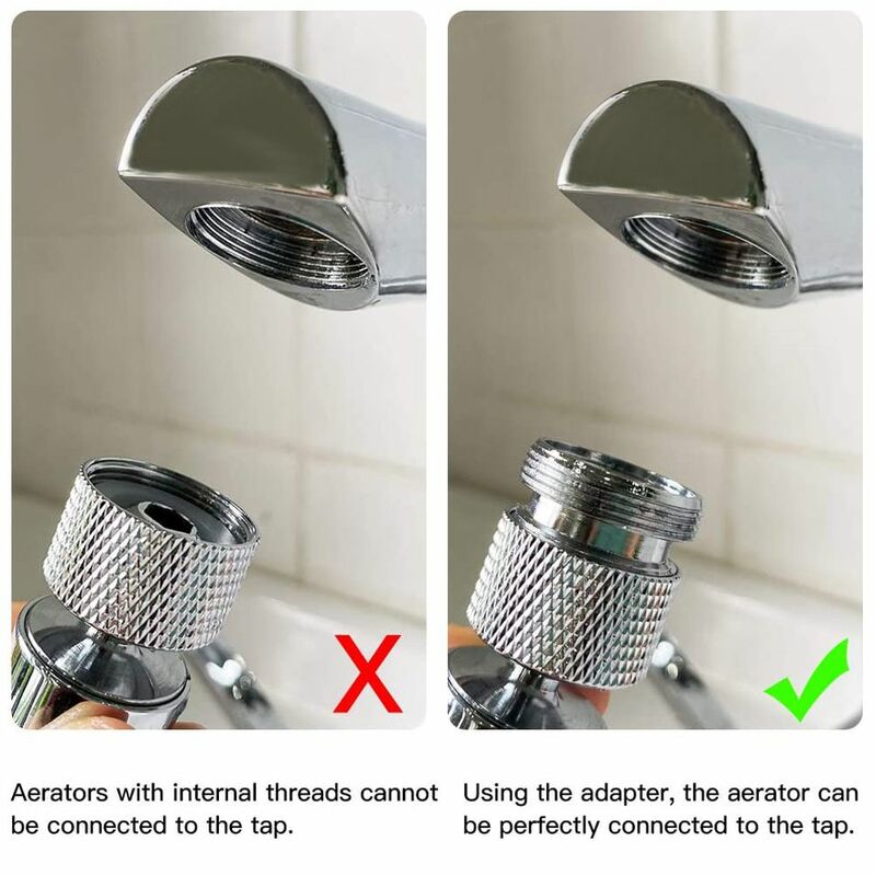Bathroom Aerator Adapter Metal Kitchen Faucet Outside Thread Water Saving Adaptor Tap Aerator Connector