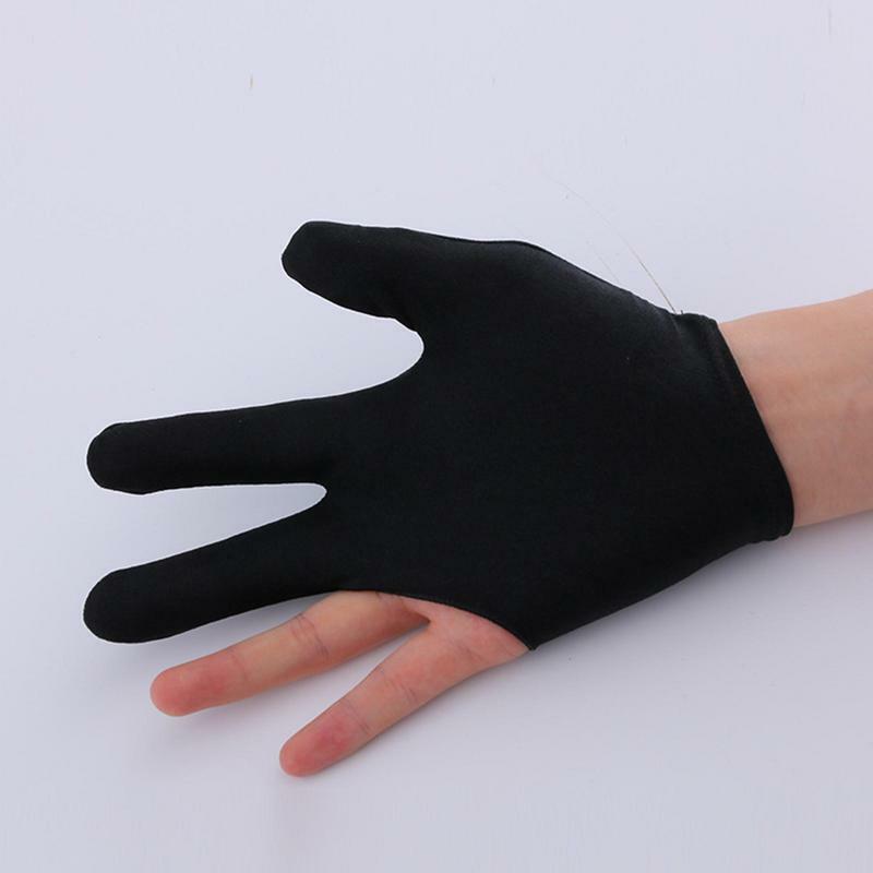Gants de billard à trois doigts pour main droite, accessoires de protection, sans doigts, snooker, isotbroderie, 2 pièces