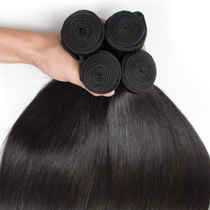 Mechones de cabello humano liso, extensión de cabello Remy largo, 1, 3, 4 mechones, ofertas, mechones de tejido de cabello brasileño