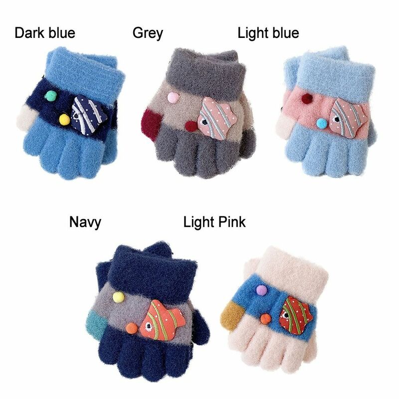 2-4 anni ragazzi ragazze 2-4 anni guanti per la produzione di calore per bambini guanti lavorati a maglia guanti a cinque dita