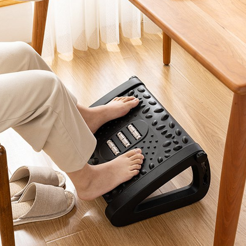 Massagem apoio para os pés ajustável escritório durável inclinando footstool aliviar perna massagem superfície capacidade de carga casa ergonômico