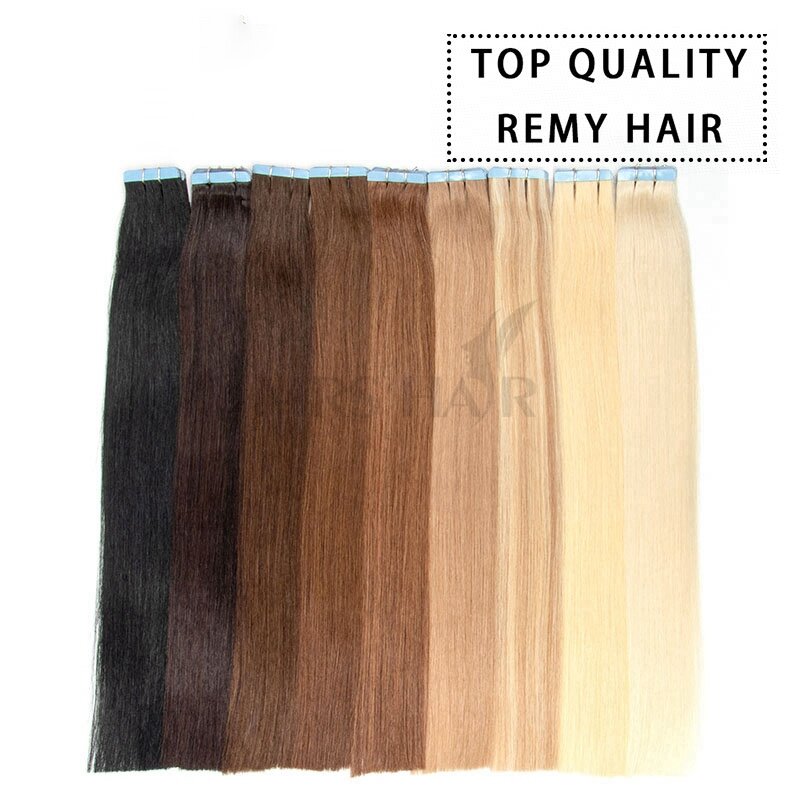 Pani włosów skórek Remy taśmy w doczepy z ludzkich włosów prawdziwe naturalne włosy skóry wątek bez szwu rozszerzenia dla Salon wysokiej jakości 22"