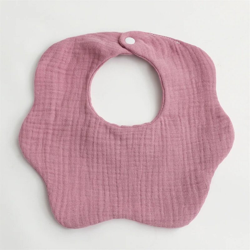 Bavoir en crêpe de coton pour nouveau-né, 6 couches, mousseline, tissu antibactérien pour bébé, serviette de salive de couleur unie, accessoires pour bébés