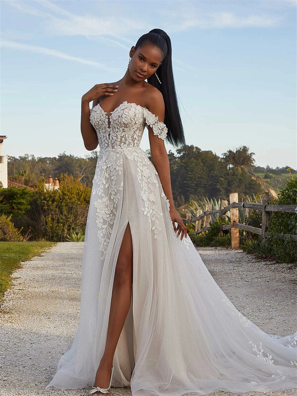 Женское свадебное платье It's yiiya, белое элегантное платье с открытыми плечами в стиле бохо на лето 2024