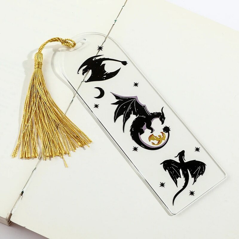 Anime Black Dragon Bookmarks Collection Gift for Book Lovers Acrylic Book Mark for Men Women Teacher Friend Kid Marker Reading