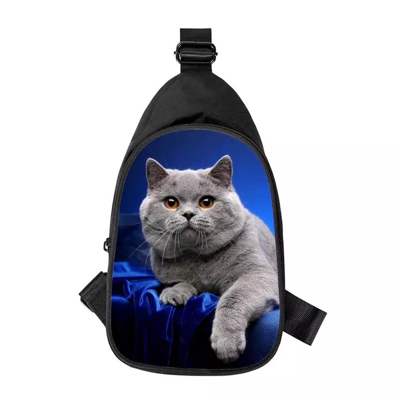Мужская нагрудная сумка с 3D-принтом в виде кота