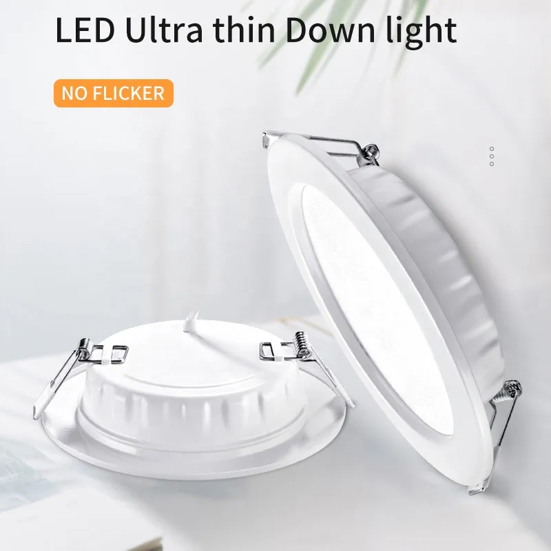 Luz descendente LED para interiores, lámpara de techo empotrada de 7W y 220V para cocina, vestíbulo, baño y oficina, paquete de 10 unidades