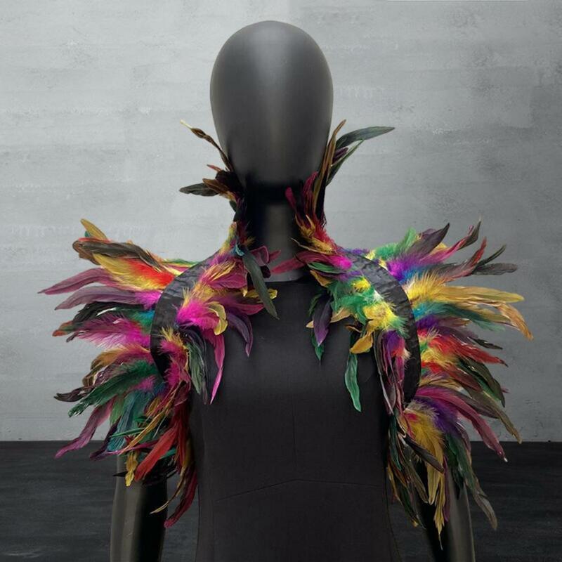 Chal de plumas ajustable para bailarina, envoltura suave para actuación en escenario de Cosplay, Retro