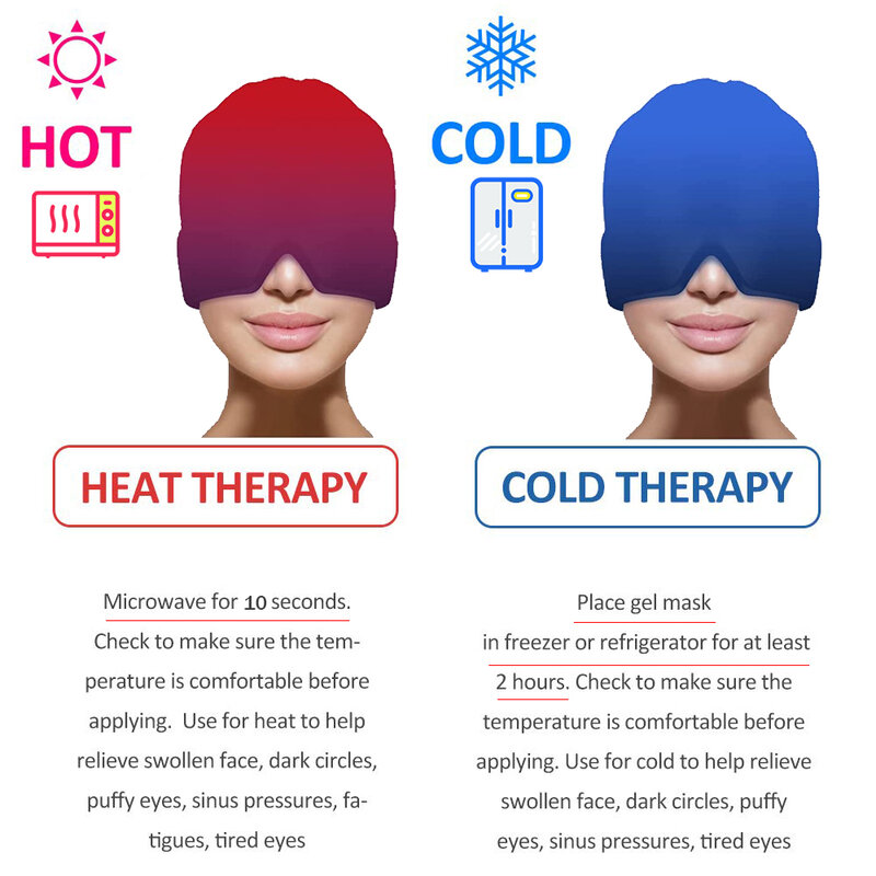 Migraine Relief Hat headache hat Gel Hot Cold Therapy Ice Cap For Relieve Pain Ice Hat Eye Mask Stress Pressure Pain Relief Wrap
