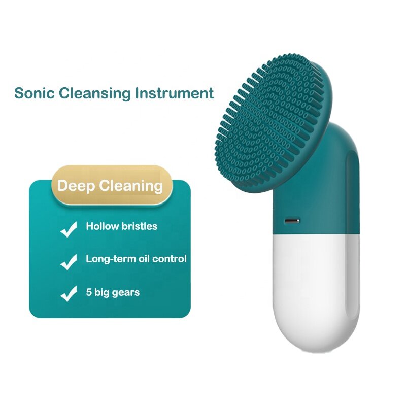 Mini cepillo de limpieza Facial giratorio de silicona, limpiador Facial de lavado suave