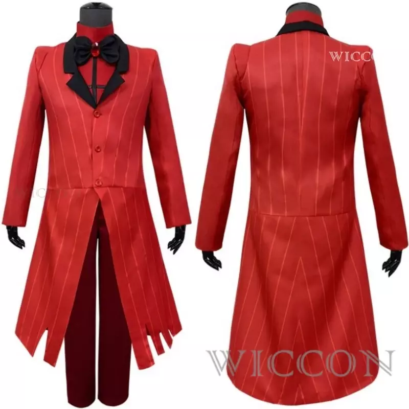 Hazbin Cosplay Hotel Uniform Alastor Cosplay Costume Adult Men Halloween Carnival Christmas Costumes Red Suit Anime Cosplay