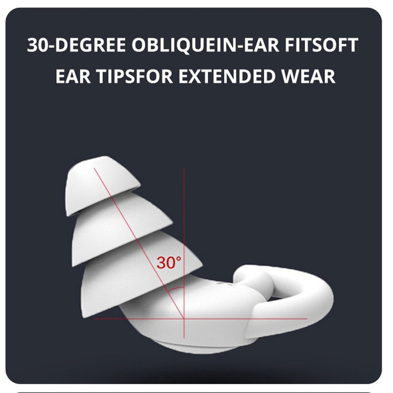 Tapones insonorizados de silicona para los oídos, 3 capas, color negro, azul, verde y blanco, impermeables, reducción de ruido, 2 pares