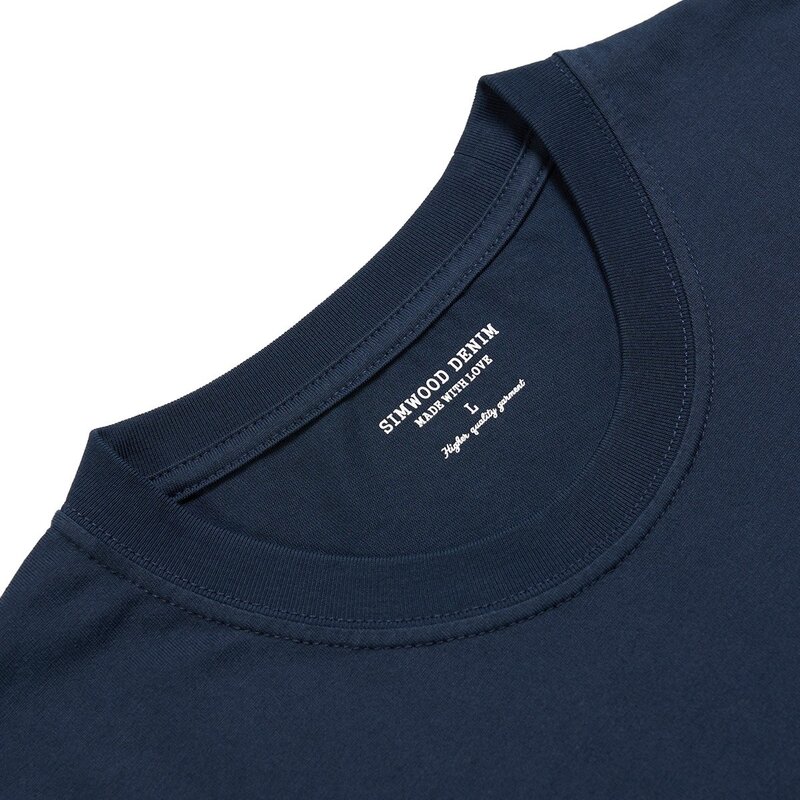 SIMWOOD-T-shirt basique à col rond pour homme et femme, 2024 coton, uni, décontracté, classique, de haute qualité, été, 100%